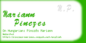 mariann pinczes business card