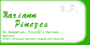 mariann pinczes business card